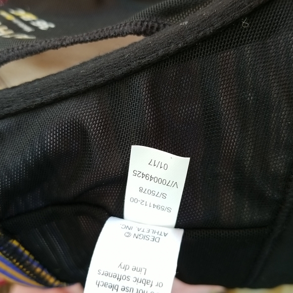 ATHLETA Pura Sport Bra Swim Bright Capri Stripe 36 B/C - Picture 7 of 7